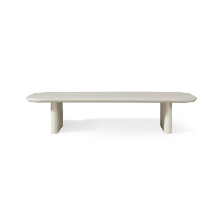 Victoria Aluminum Slatted Coffee Table by Harbour in Aluminum Bone