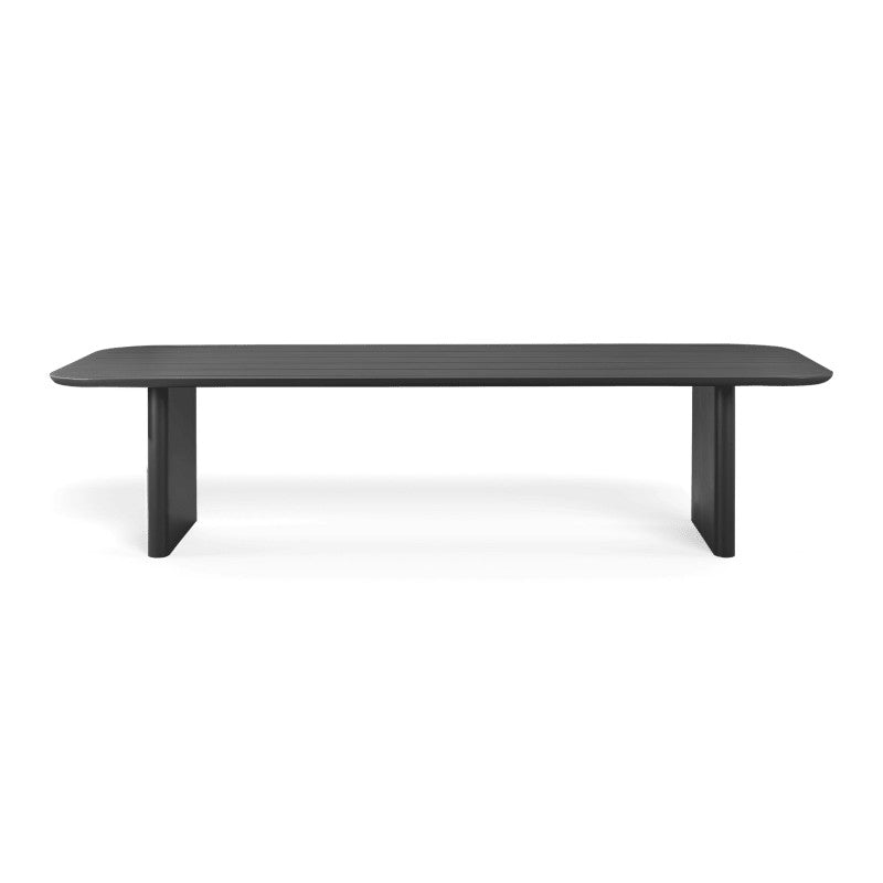 Victoria Aluminum Slatted Dining Table 120" by Harbour in Aluminum Asteroid