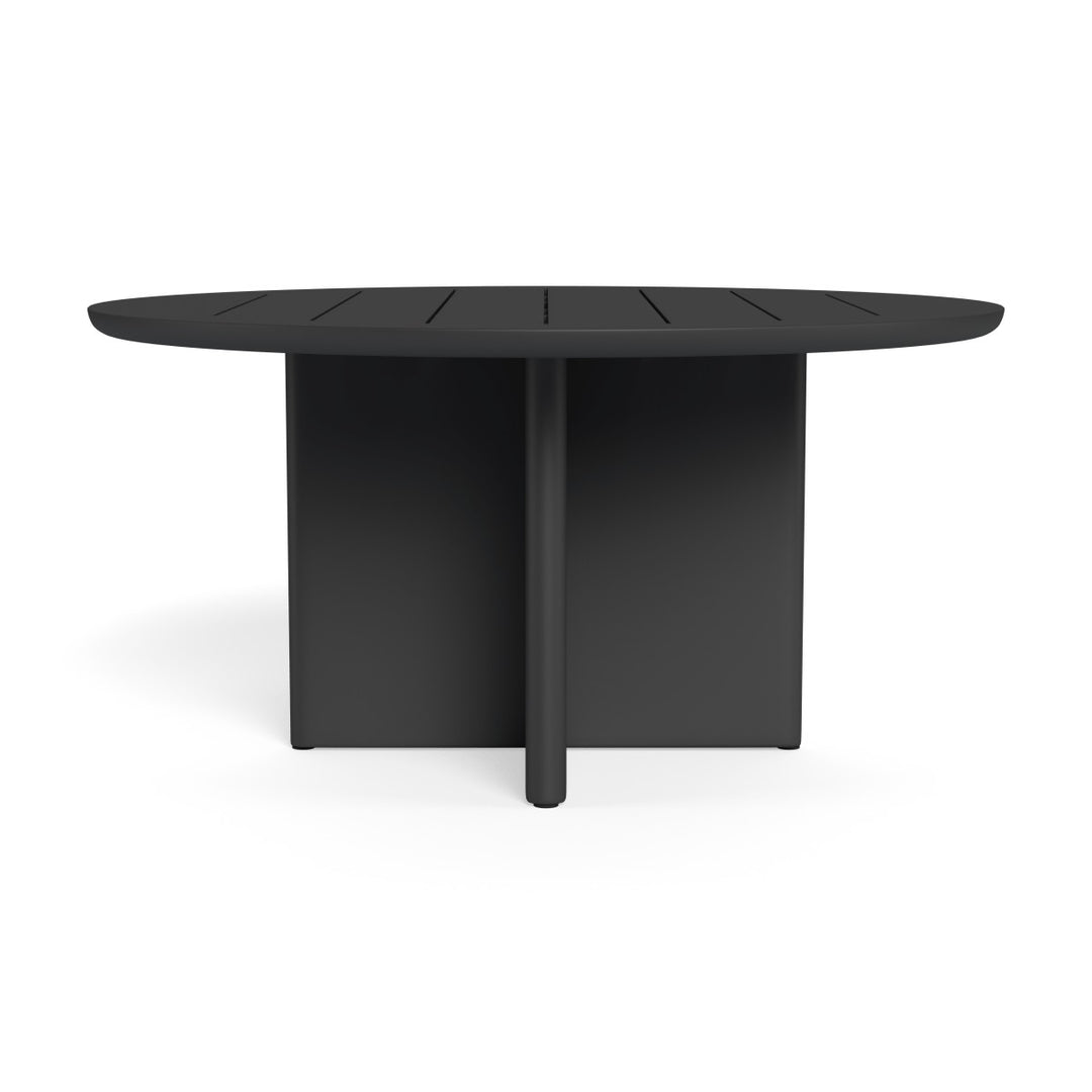 Victoria Aluminum Slatted Round Dining Table 60" by Harbour