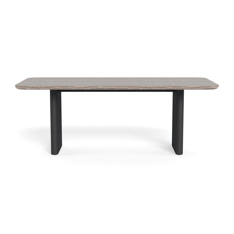 Victoria Aluminum Stone Dining Table 81" by Harbour in Aluminum Asteroid