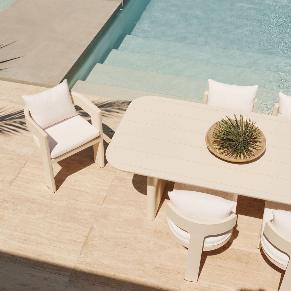 Victoria Aluminum Slatted Dining Table 108" by Harbour lifestyle 1