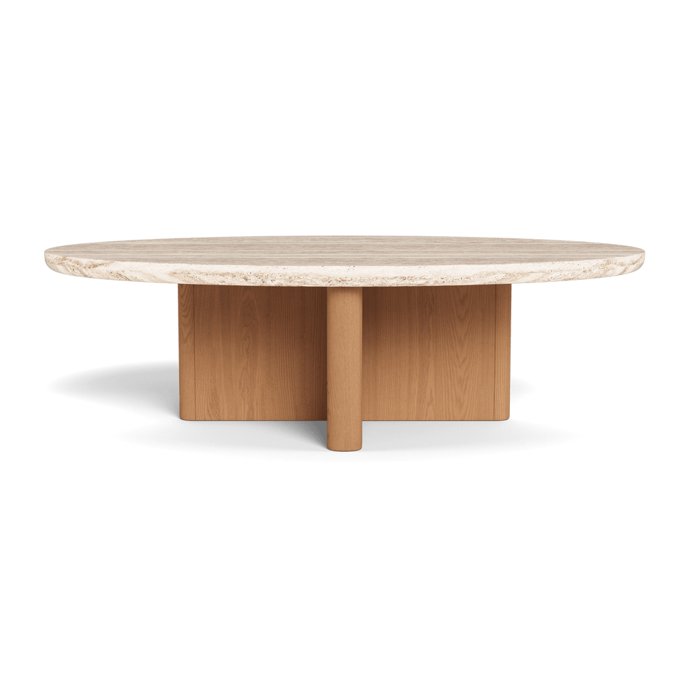 Victoria Teak Oval Stone Coffee Table by Harbour in Teak Natural