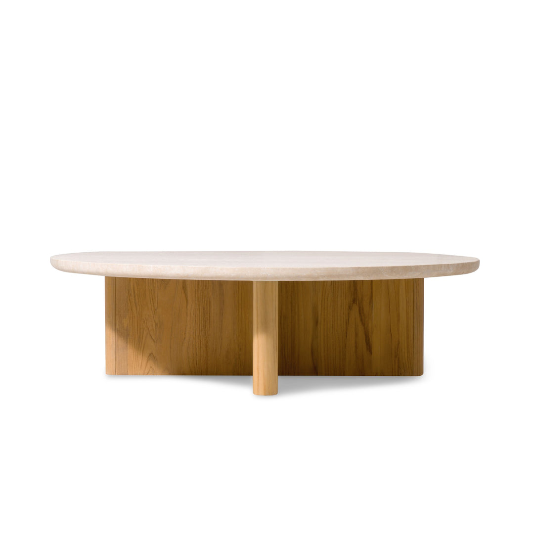 Victoria Teak Round Stone Coffee Table by Harbour