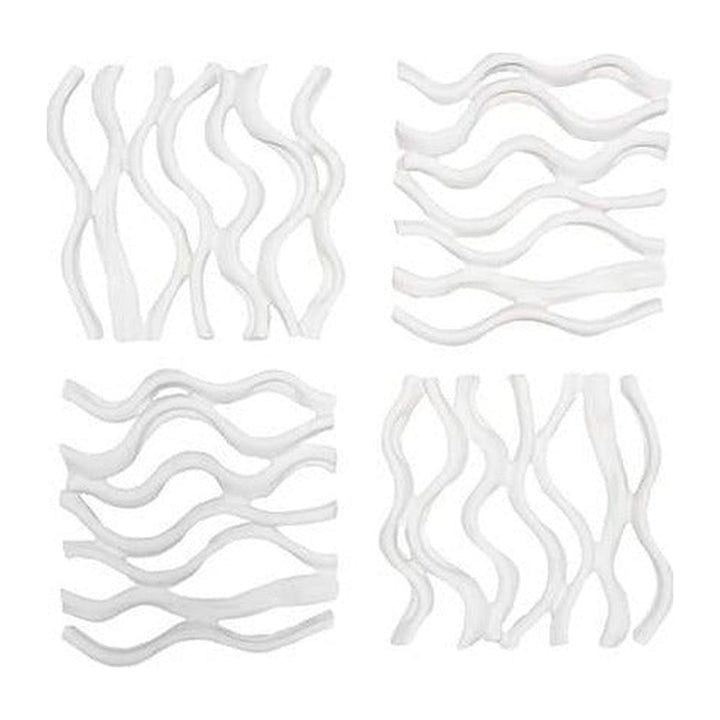 Vine Wall Tile, Matte White, Set of 4 Phillips Collection