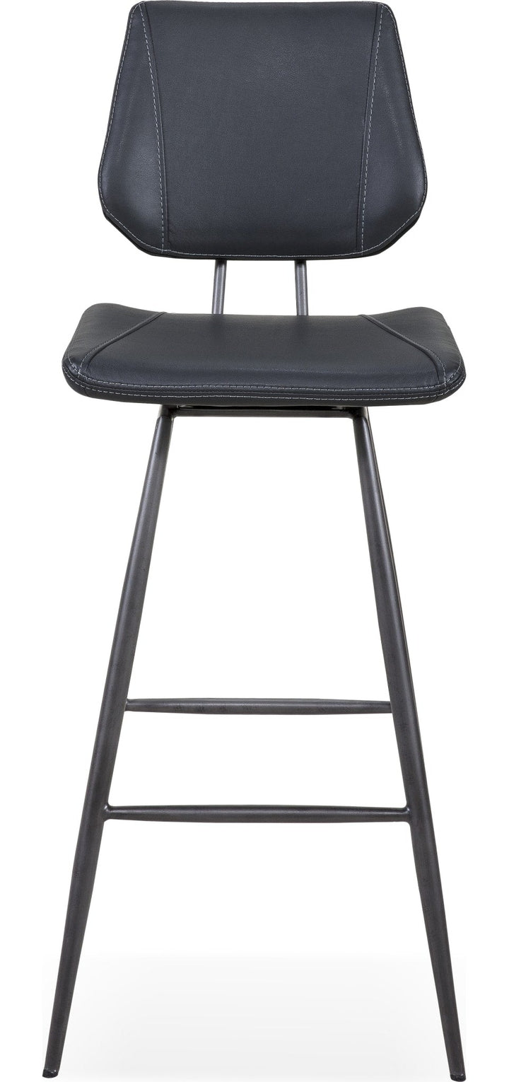 Vinson Modern Swivel Bar Stool in Cobalt — product view on a white background