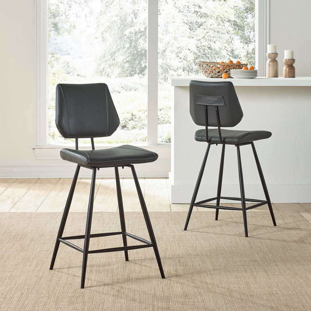 Vinson Modern Swivel Counter Stool in Cobalt — lifestyle photo