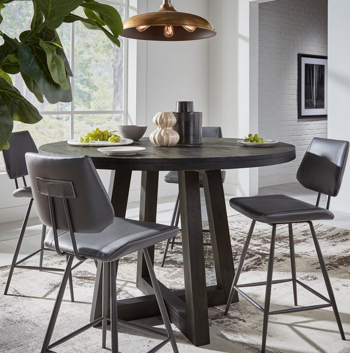 Vinson Modern Swivel Counter Stool in Cobalt — lifestyle photo
