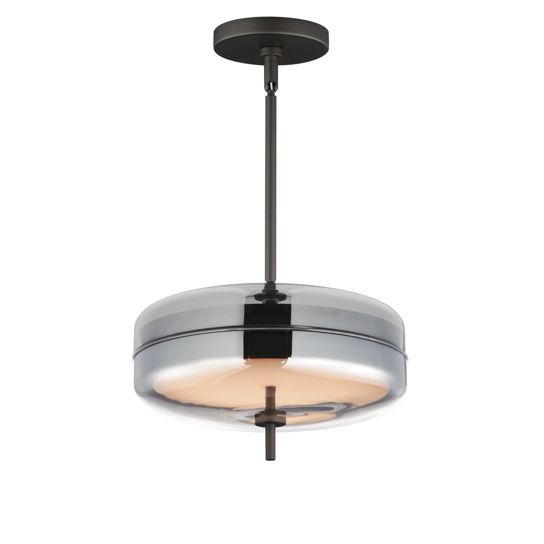 Voto 2-Light LED Pendant by ET2 Lighting in Gunmetal, front view