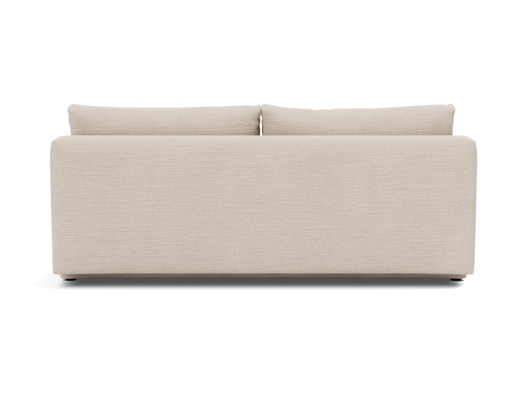Osvald Sleeper Sofa by Innovation Living in Blida Sand Grey, sofa position, back view on white