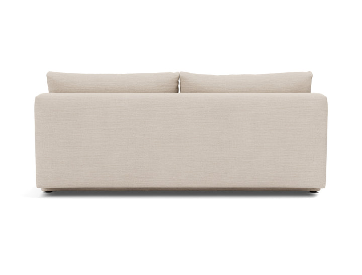 Osvald Sleeper Sofa by Innovation Living in Blida Sand Grey, sofa position, back view on white