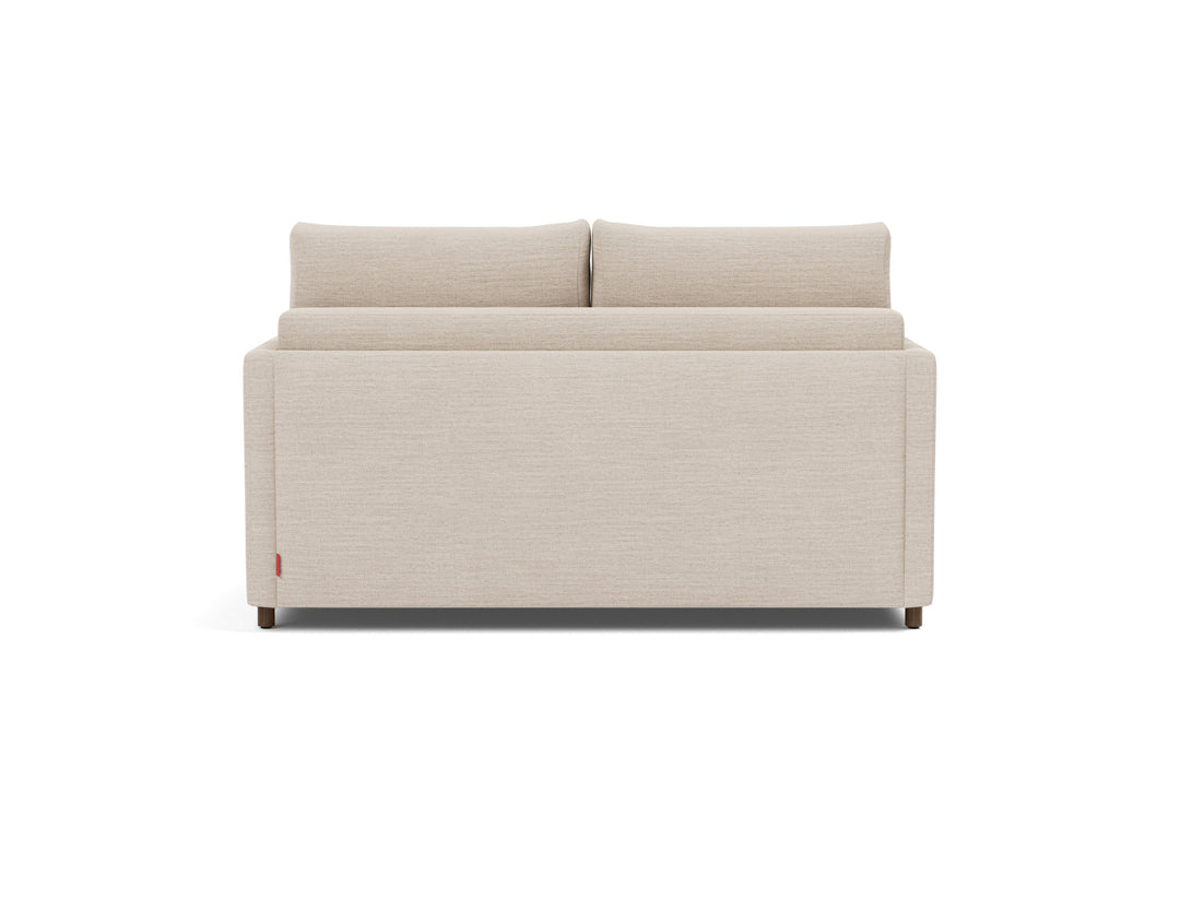 Neah Sleeper Sofa (slim arms) by Innovation Living in Blida Sand Grey, sofa position, back view on white