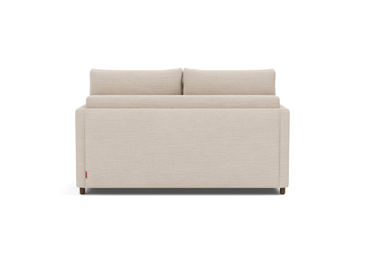 Neah Sleeper Sofa (slim arms) by Innovation Living in Blida Sand Grey, sofa position, back view on white