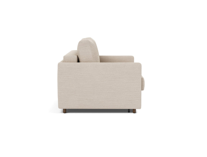 Neah Sleeper Sofa (slim arms) by Innovation Living in Blida Sand Grey, sofa position, side view on white