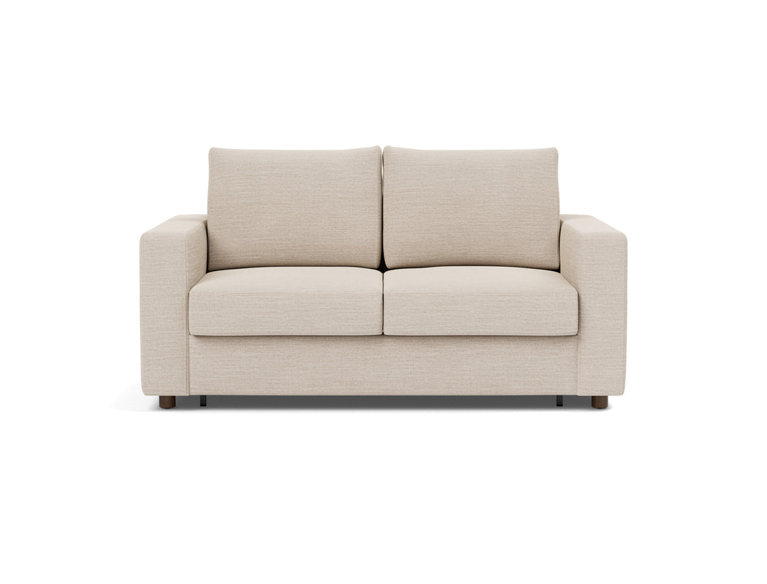 Neah Sleeper Sofa (standard arms) by Innovation Living in Blida Sand Grey, sofa position, front view on white