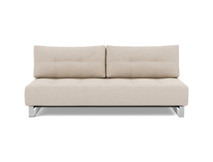 Supremax D.E.L. Sleeper Sofa by Innovation Living in Blida Sand Grey, sofa position, front view on white