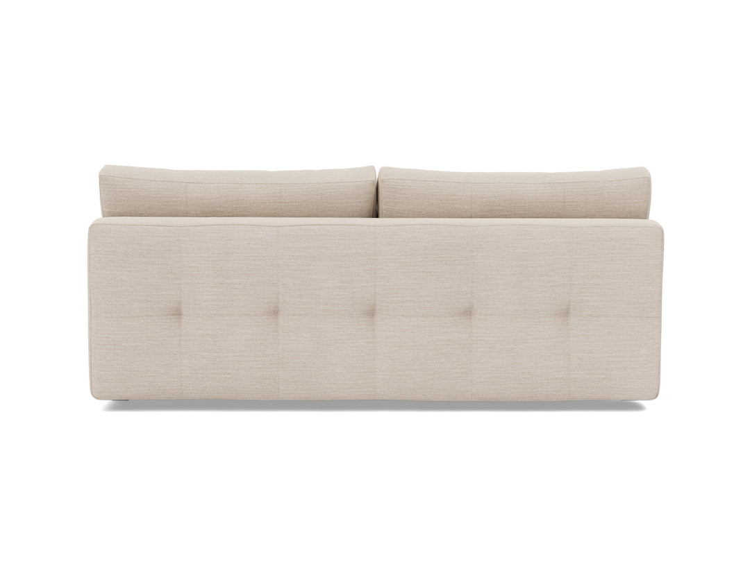 Supremax D.E.L. Sleeper Sofa by Innovation Living in Blida Sand Grey, sofa position, back view on white