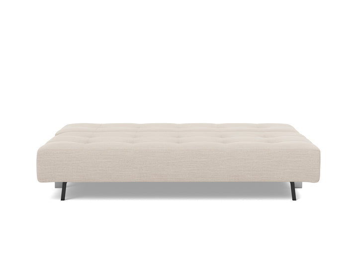Supremax D.E.L. Sleeper Sofa by Innovation Living in Blida Sand Grey, bed position, front view on white