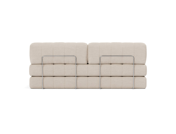 CozyPad Sleeper Sofa by Innovation Living in Blida Sand Grey, sofa position, back view on white