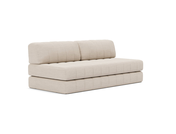 CozyPad Sleeper Sofa by Innovation Living in Blida Sand Grey, sofa position, three-quarter view on white