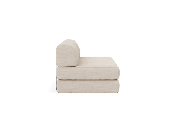 CozyPad Sleeper Sofa by Innovation Living in Blida Sand Grey, sofa position, side view on white