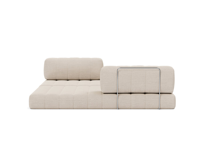 CozyPad Sleeper Sofa by Innovation Living in Blida Sand Grey, lounger position, front view on white
