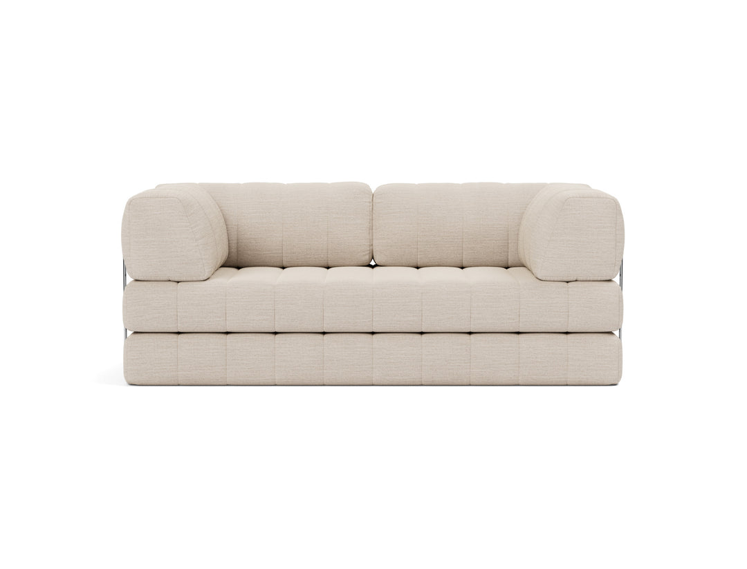 CozyPad Sleeper Sofa with arms by Innovation Living in Blida Sand Grey, sofa position, front view on white