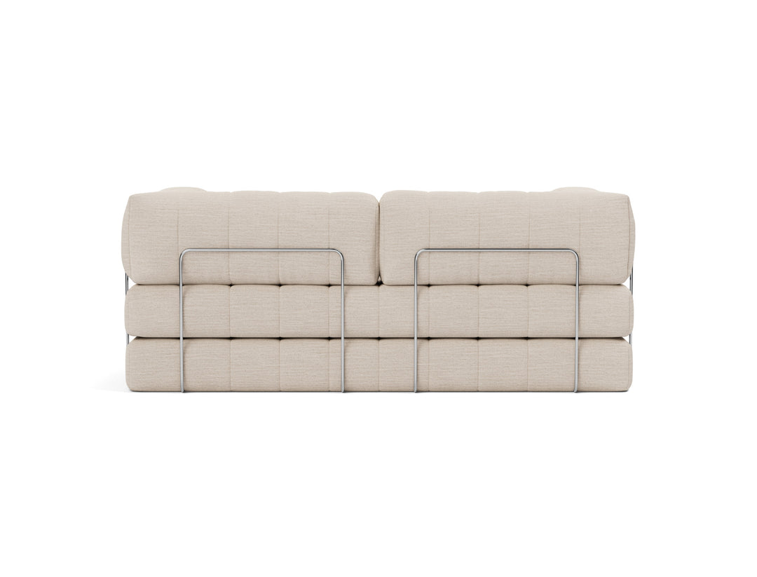 CozyPad Sleeper Sofa with arms by Innovation Living in Blida Sand Grey, sofa position, back view on white