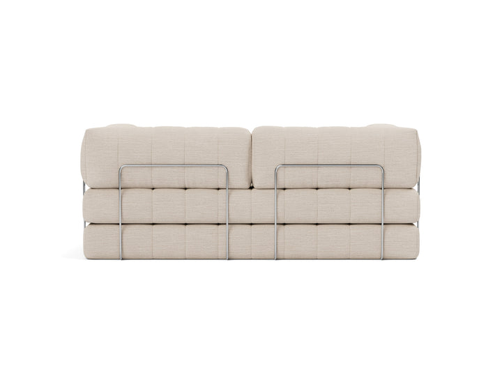 CozyPad Sleeper Sofa with arms by Innovation Living in Blida Sand Grey, sofa position, back view on white