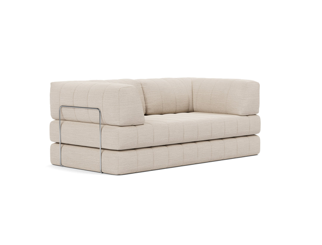 CozyPad Sleeper Sofa with arms by Innovation Living in Blida Sand Grey, sofa position, three-quarter view on white