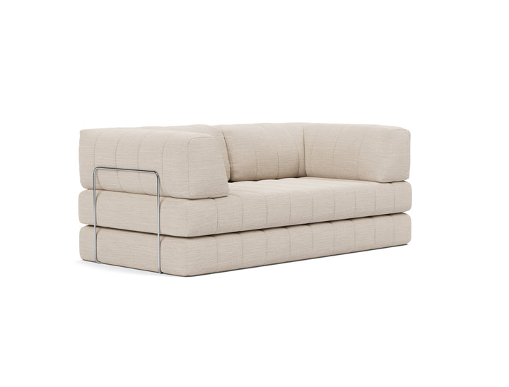 CozyPad Sleeper Sofa with arms by Innovation Living in Blida Sand Grey, sofa position, three-quarter view on white