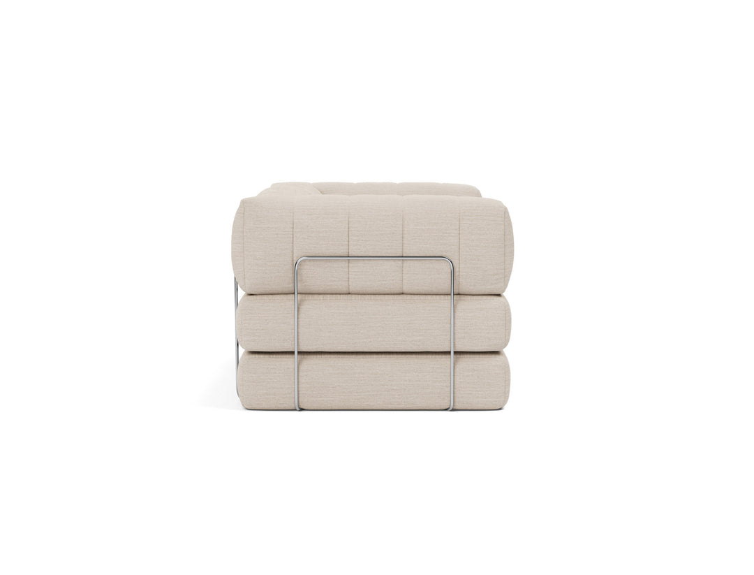 CozyPad Sleeper Sofa with arms by Innovation Living in Blida Sand Grey, sofa position, side view on white