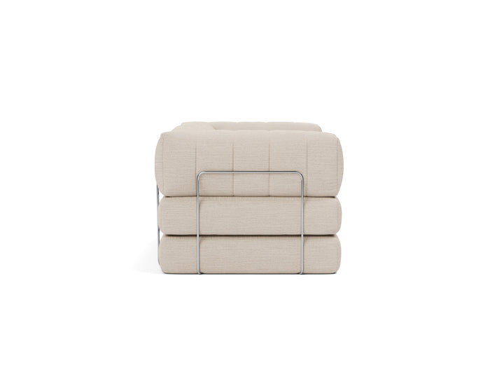 CozyPad Sleeper Sofa with arms by Innovation Living in Blida Sand Grey, sofa position, side view on white