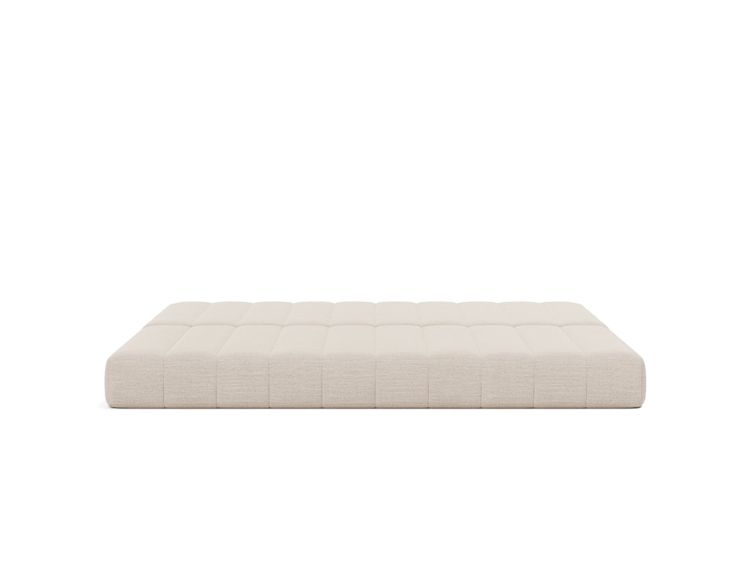 CozyPad Sleeper Sofa with arms by Innovation Living in Blida Sand Grey, bed position, front view on white