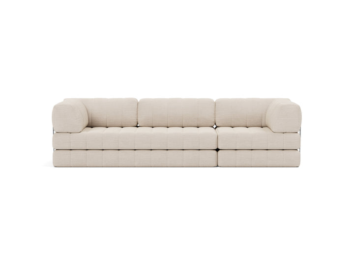 CozyPad Sleeper Sofa Grand with arms by Innovation Living in Blida Sand Grey, sofa position, front view on white