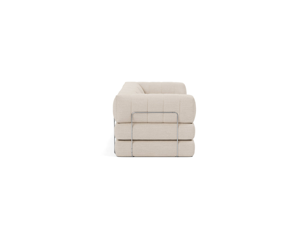 CozyPad Sleeper Sofa Grand with arms by Innovation Living in Blida Sand Grey, sofa position, side view on white