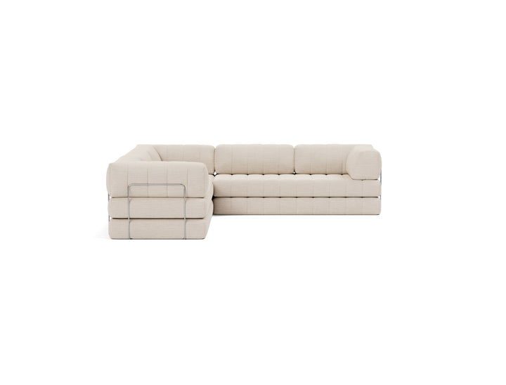 CozyPad Sleeper Sofa Corner with arms by Innovation Living in Blida Sand Grey, sofa position, side view on white