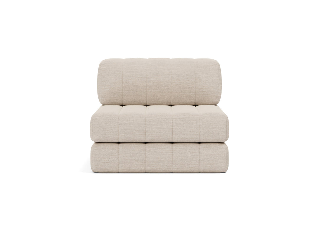 CozyPad Chair by Innovation Living in Blida Sand Grey, sofa position, front view on white