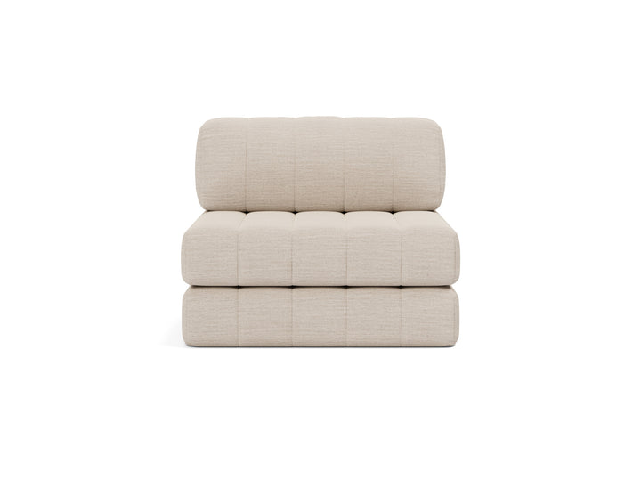 CozyPad Chair by Innovation Living in Blida Sand Grey, sofa position, front view on white