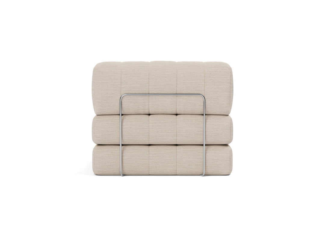 CozyPad Chair by Innovation Living in Blida Sand Grey, sofa position, back view on white