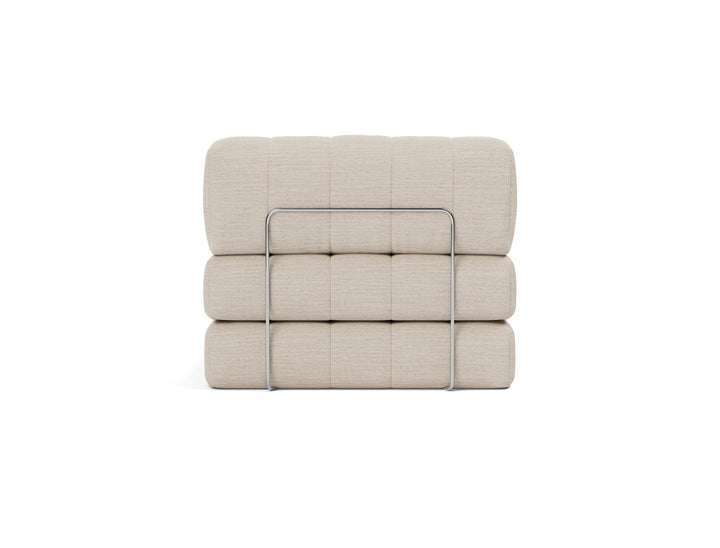 CozyPad Chair by Innovation Living in Blida Sand Grey, sofa position, back view on white