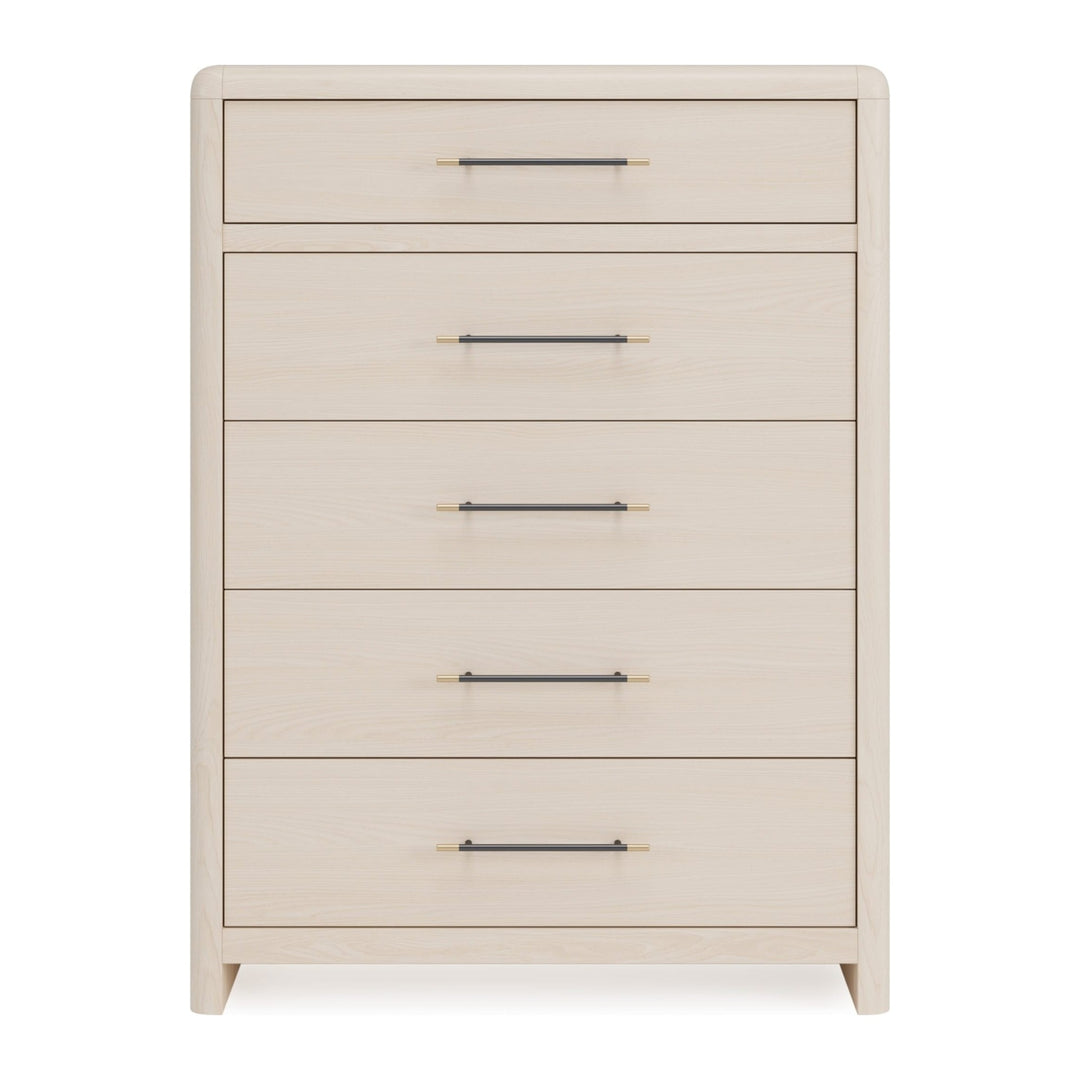 Wallen Five Drawer Chest by Modus in White Sand — on a white background