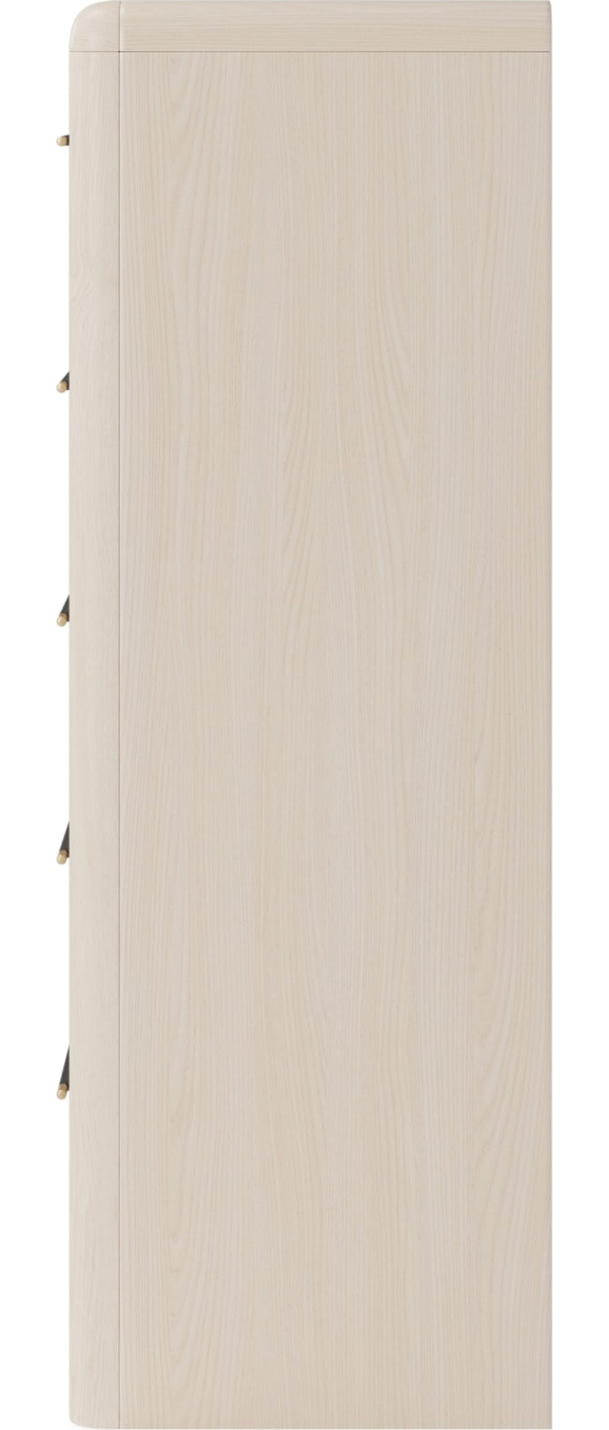 Wallen Five Drawer Chest in White Sand — side view