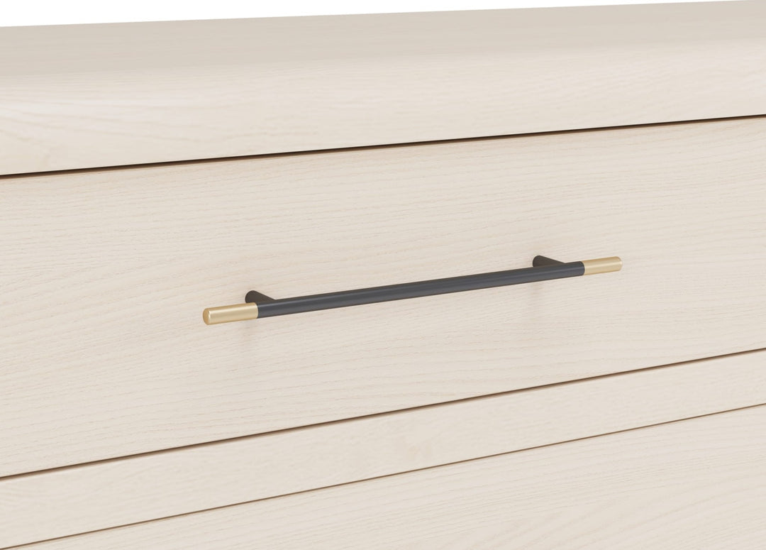 Wallen Five Drawer Chest in White Sand — detail view