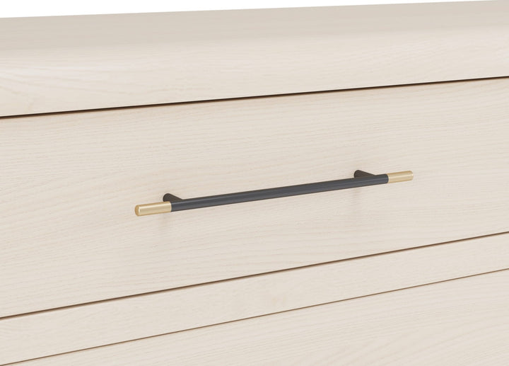 Wallen Five Drawer Chest in White Sand — detail view