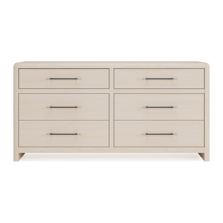 Wallen Six Drawer Dresser by Modus in White Sand — on a white background
