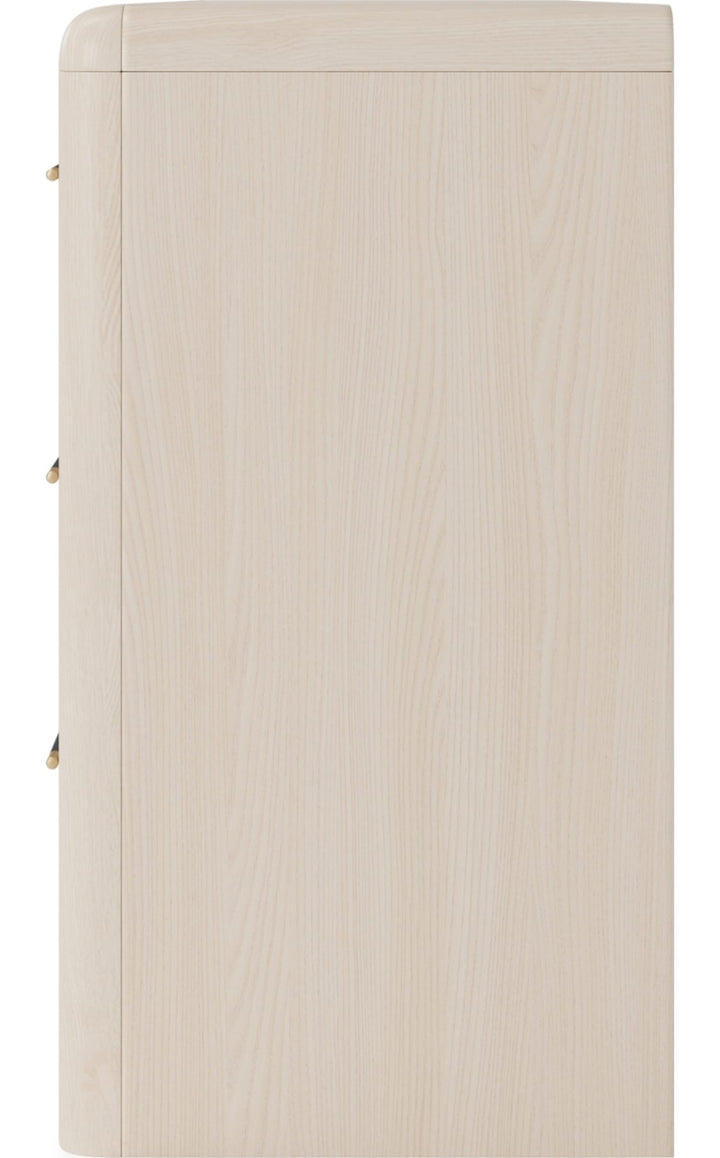 Wallen Six Drawer Dresser in White Sand — side view
