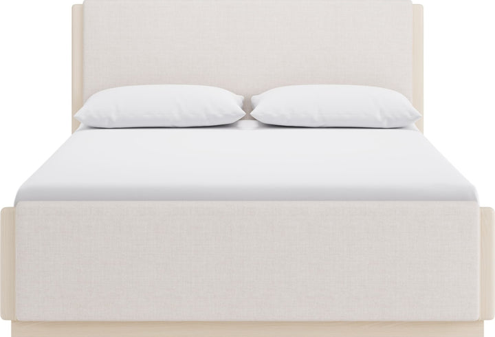 Wallen Upholstered Bed in White Sand — white background, front view