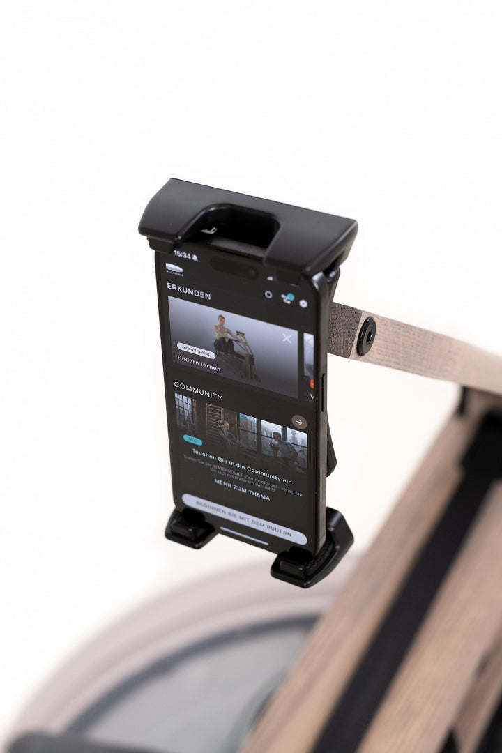 WaterRower Tablet Arm and Holder installed view 6
