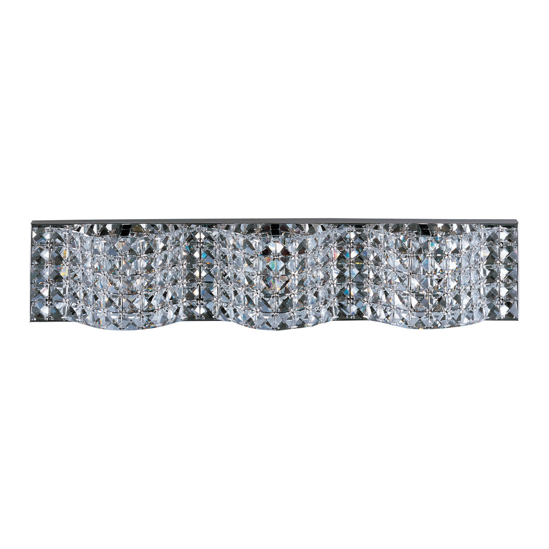 Wave 3-Light Bath Vanity by ET2 Lighting in Polished Chrome, front view