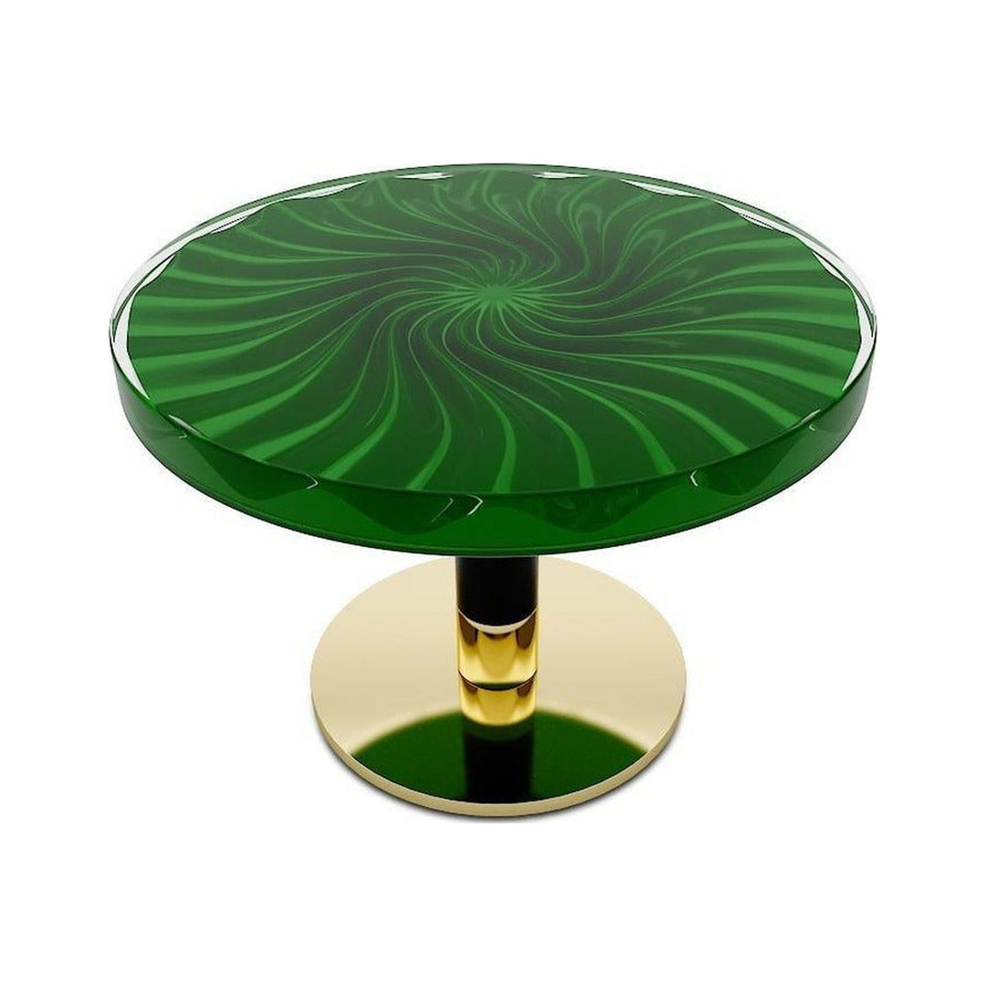 Wavy Green Round Coffee Table Arditi Collection